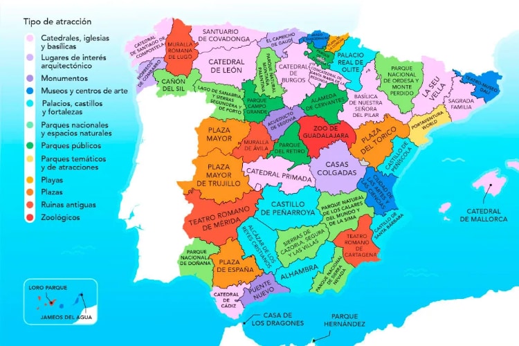 Mapa turístico de España